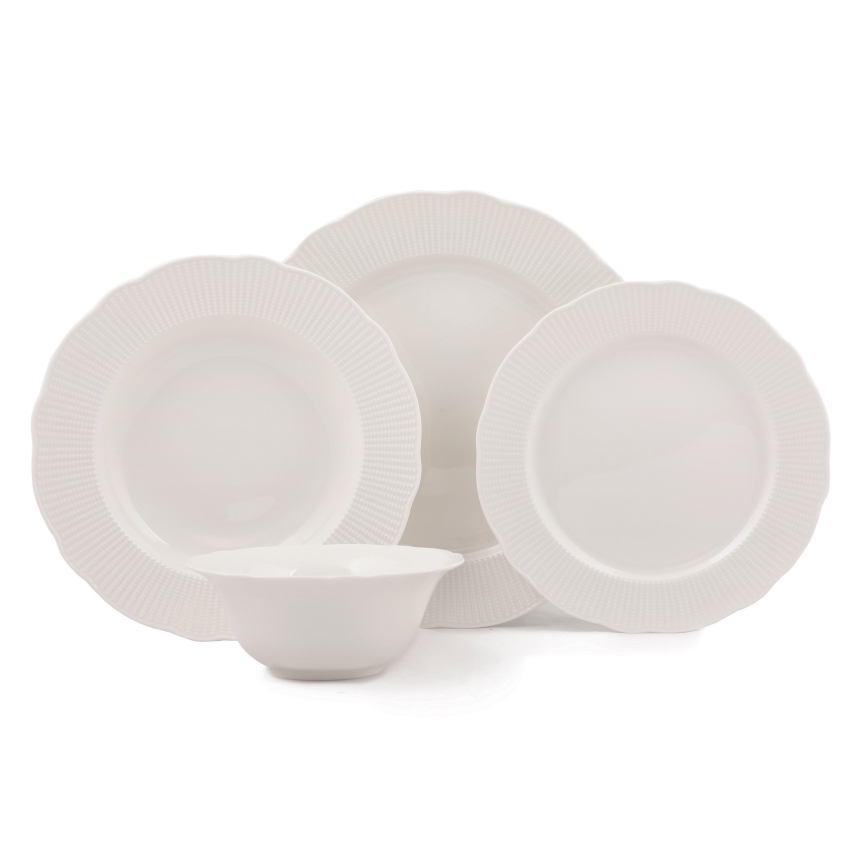 24-delni jedilni set bel/porcelan