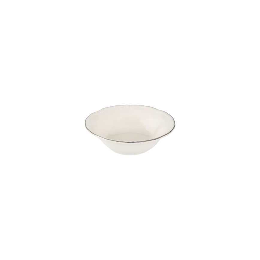24-delni jedilni set, bel/srebrn, iz porcelana