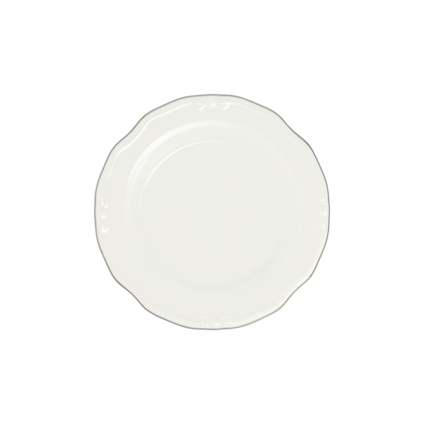 24-delni jedilni set, bel/srebrn, iz porcelana