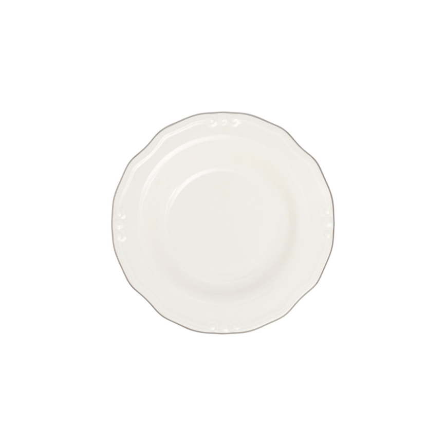 24-delni jedilni set, bel/srebrn, iz porcelana