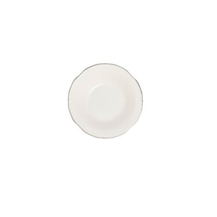 24-delni jedilni set, bel/srebrn, iz porcelana