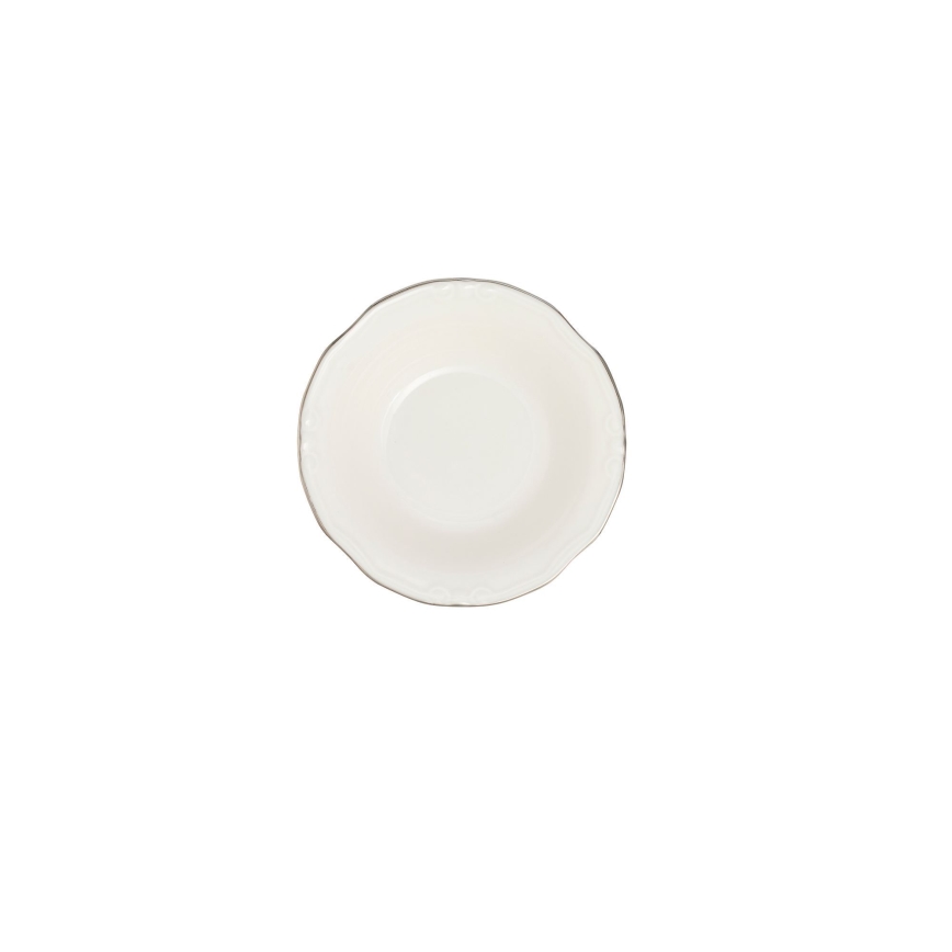 24-delni jedilni set, bel/srebrn, iz porcelana