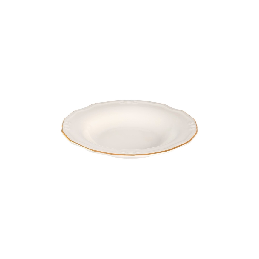 24-delni jedilni set bel/zlat/porcelan