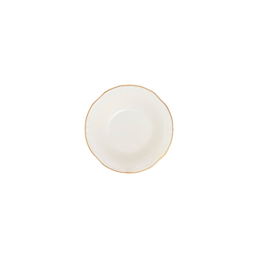 24-delni jedilni set bel/zlat/porcelan
