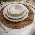 24-delni jedilni set, bela/zelena, porcelan
