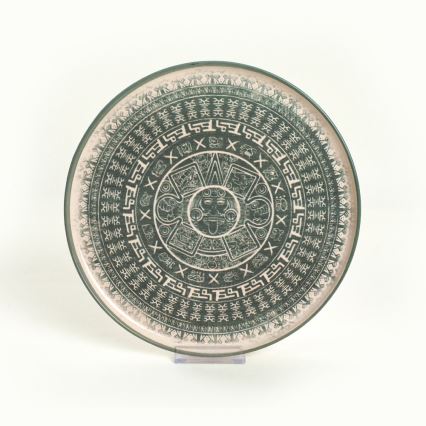 24-delni jedilni set bež/zelena/kamenina