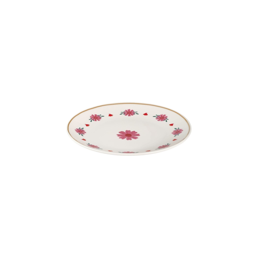 24-delni jedilni set iz porcelana, na voljo v beli, rdeči ali zeleni barvi