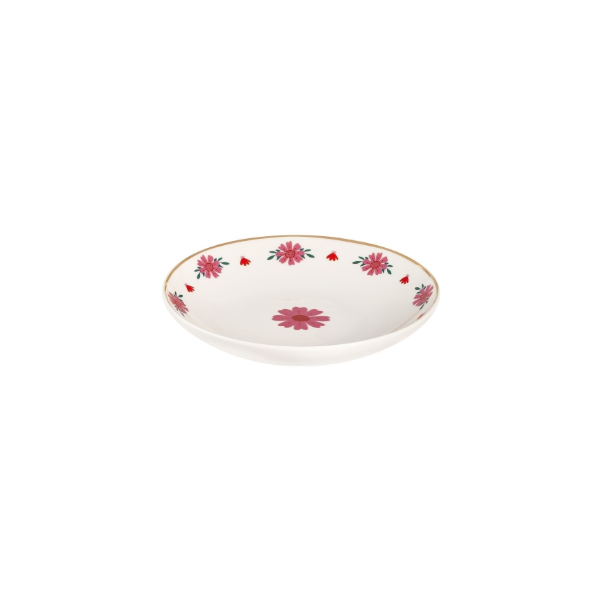 24-delni jedilni set iz porcelana, na voljo v beli, rdeči ali zeleni barvi