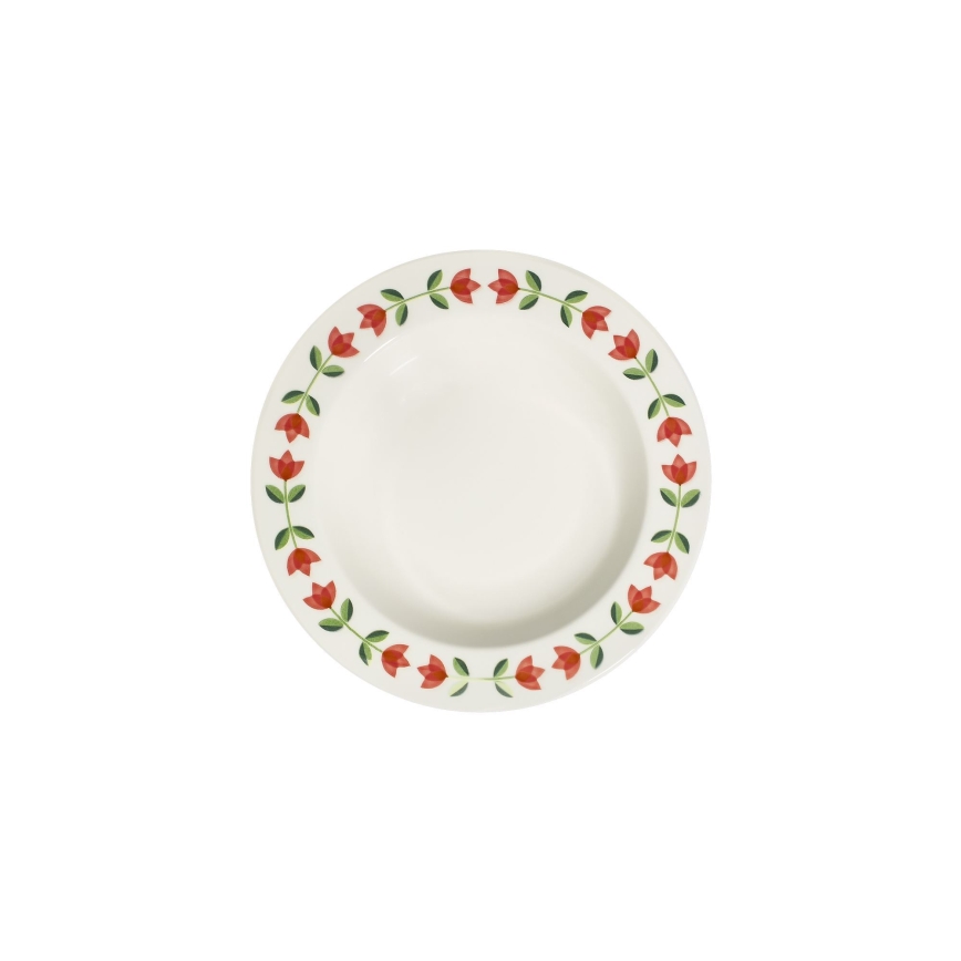 24-delni jedilni set iz porcelana — na voljo v beli, rdeči ali zeleni barvi