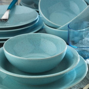 24-delni jedilni set, moder, iz porcelana