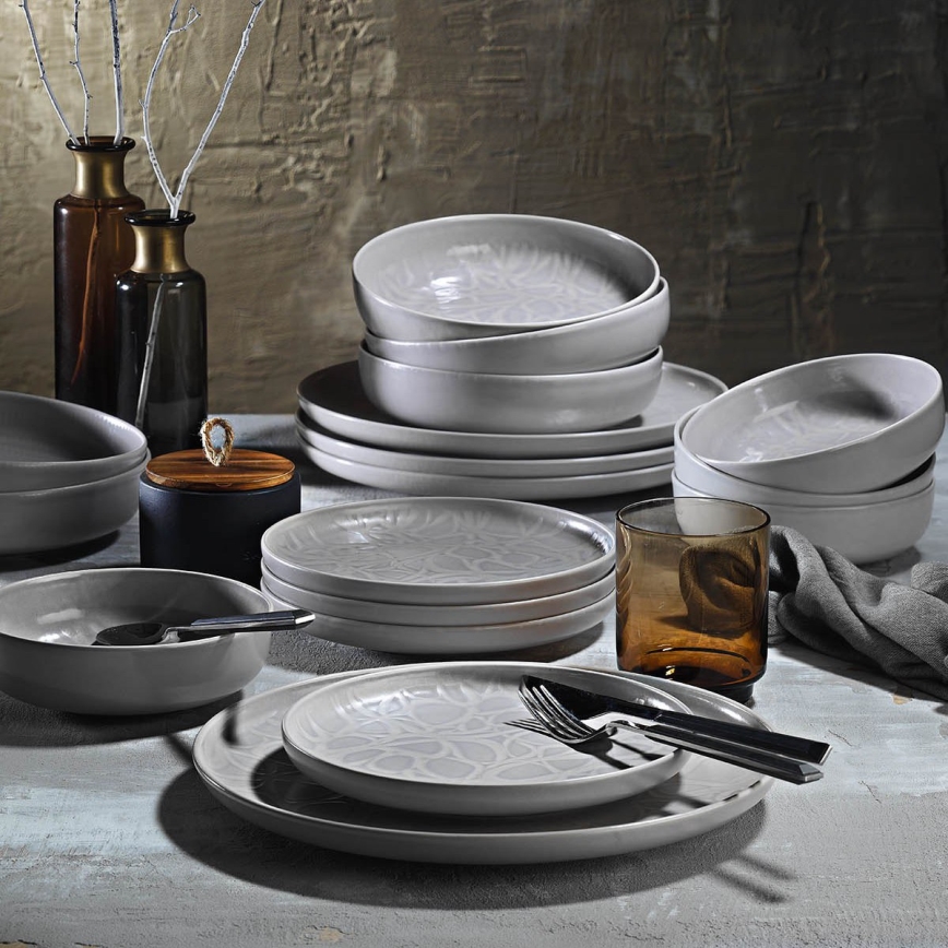 24-delni jedilni set, siva/porcelan