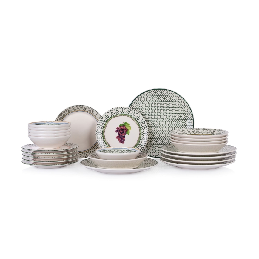 24-delni jedilni set v živih barvah, keramika