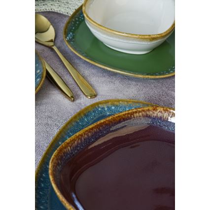 24-delni jedilni set, večbarven, iz kamenine