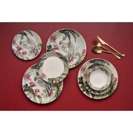 24-delni keramični jedilni set, večbarven