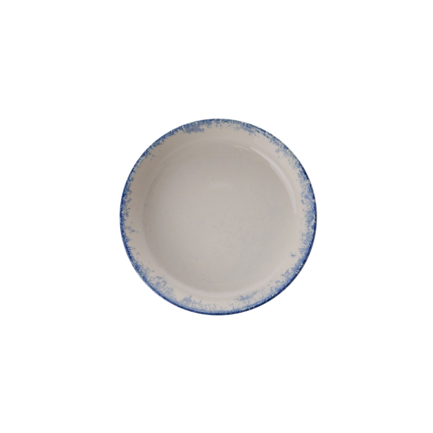 24-delni komplet jedilnega posodja, belo/modro, iz porcelana