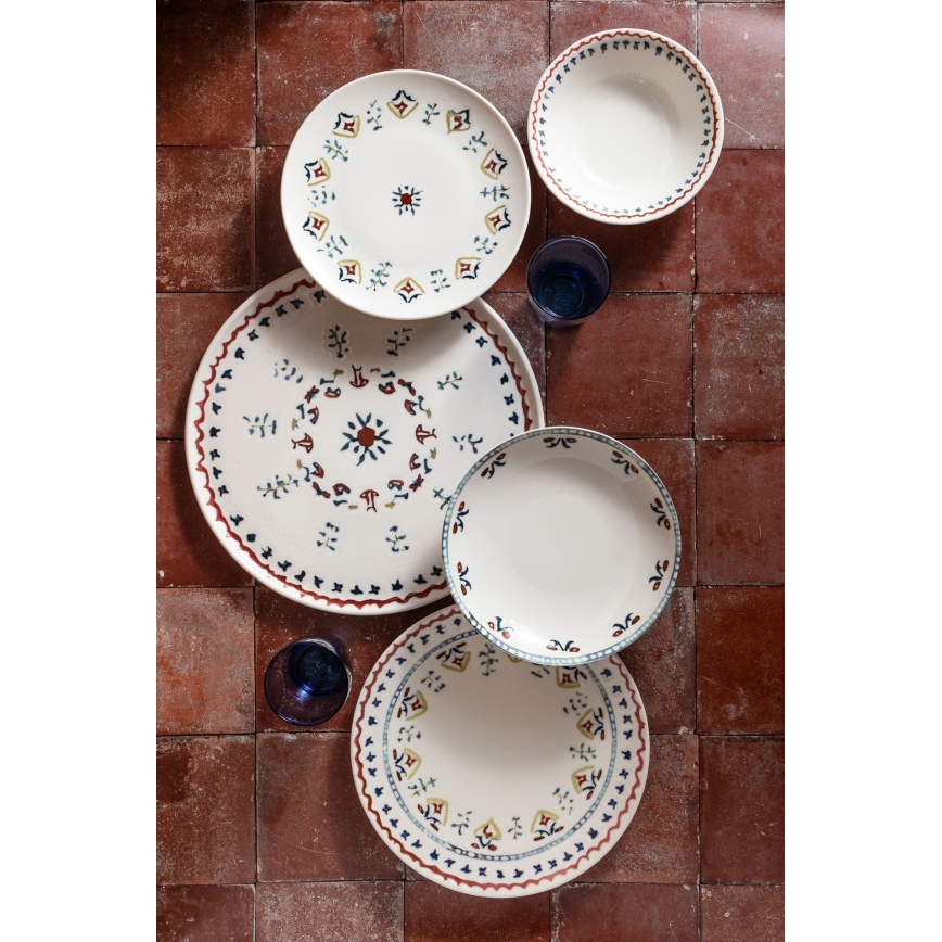 24-delni večbarven jedilni servis iz porcelana