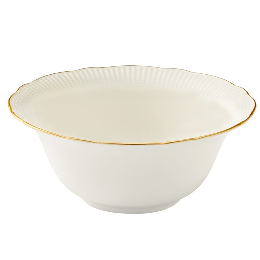 26-delni jedilni komplet bel/zlat/porcelan