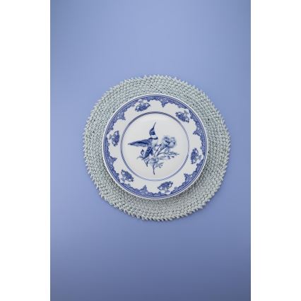 26-delni jedilni servis iz porcelana, bel/moder