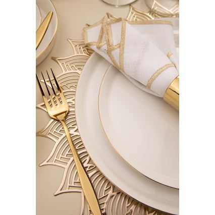 26-delni jedilni set, bela/zlata, porcelan