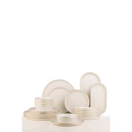 26-delni jedilni set, bela/zlata, porcelan