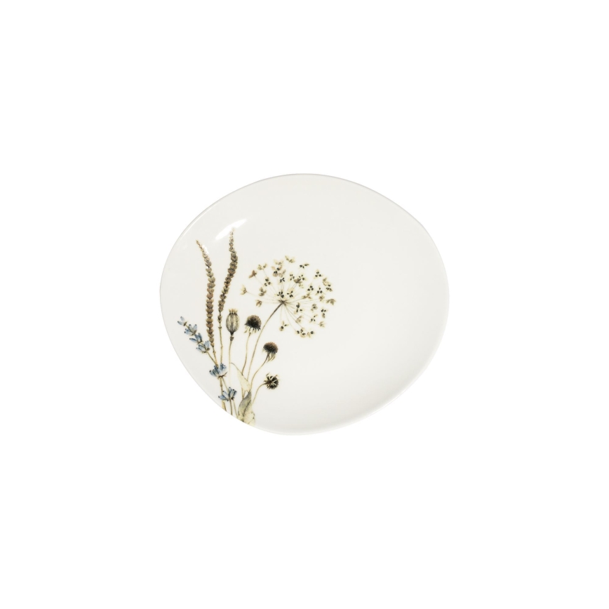 27-delni jedilni komplet, bel/rjav, porcelan