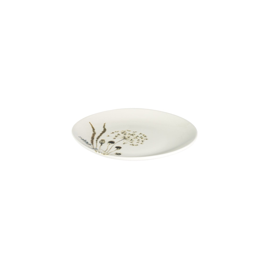 27-delni jedilni komplet, bel/rjav, porcelan
