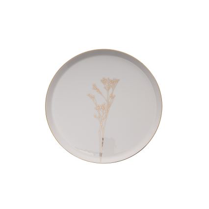 27-delni jedilni komplet, bel/zlat, iz porcelana