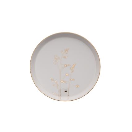 27-delni jedilni komplet, bel/zlat, iz porcelana