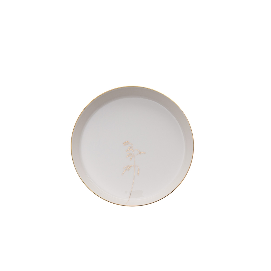 27-delni jedilni komplet, bel/zlat, iz porcelana