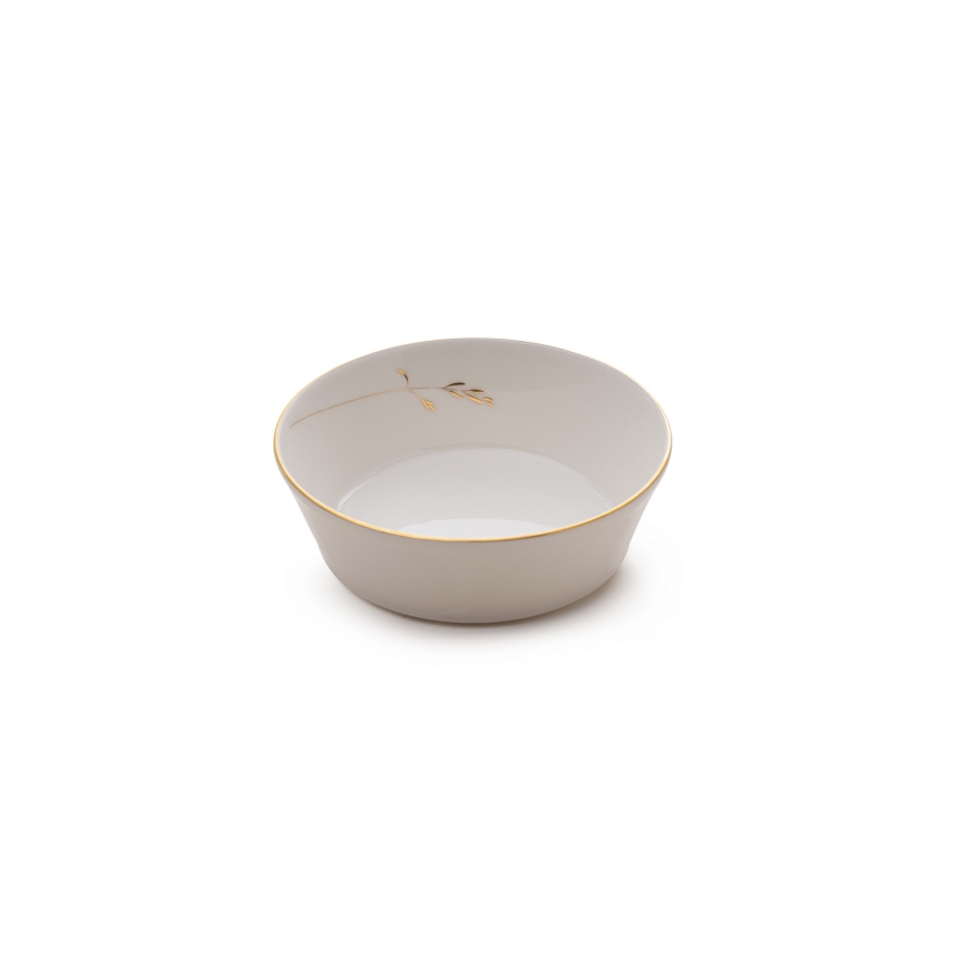27-delni jedilni komplet, bel/zlat, iz porcelana