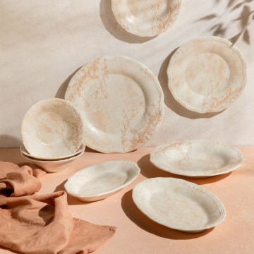 27-delni jedilni servis, bež/porcelan