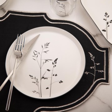 27-delni jedilni servis iz porcelana, bel ali črn