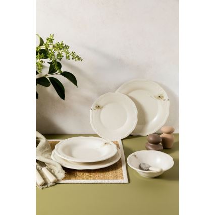 27-delni jedilni servis krem/porcelan
