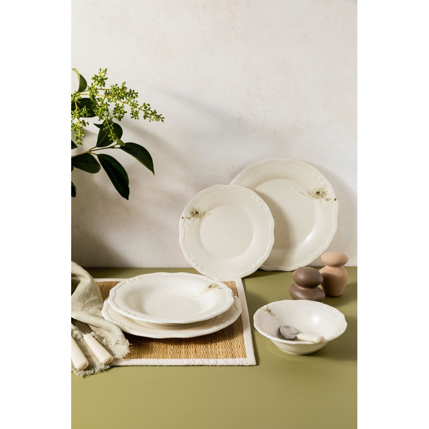 27-delni jedilni servis krem/porcelan