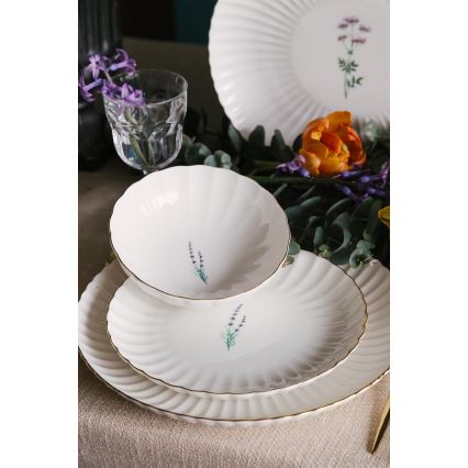 27-delni jedilni set, bela/zlata barva, porcelan