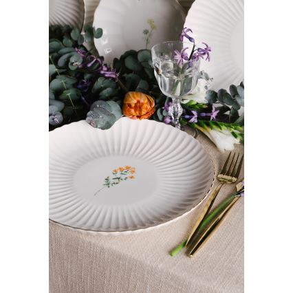27-delni jedilni set, bela/zlata barva, porcelan