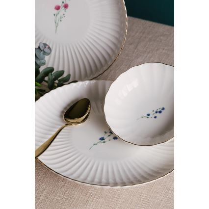 27-delni jedilni set, bela/zlata barva, porcelan