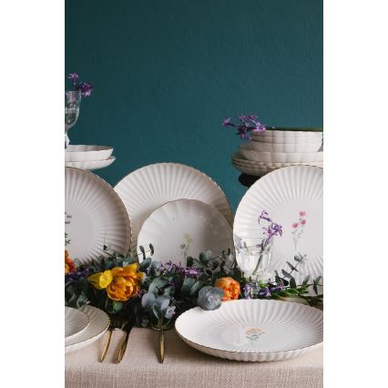 27-delni jedilni set, bela/zlata barva, porcelan