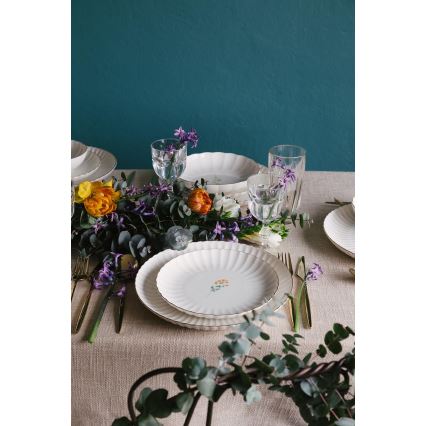 27-delni jedilni set, bela/zlata barva, porcelan