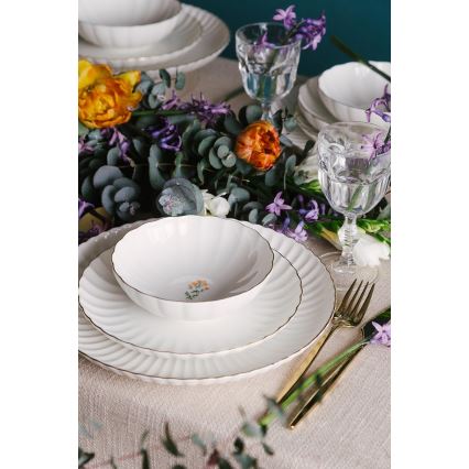 27-delni jedilni set, bela/zlata barva, porcelan