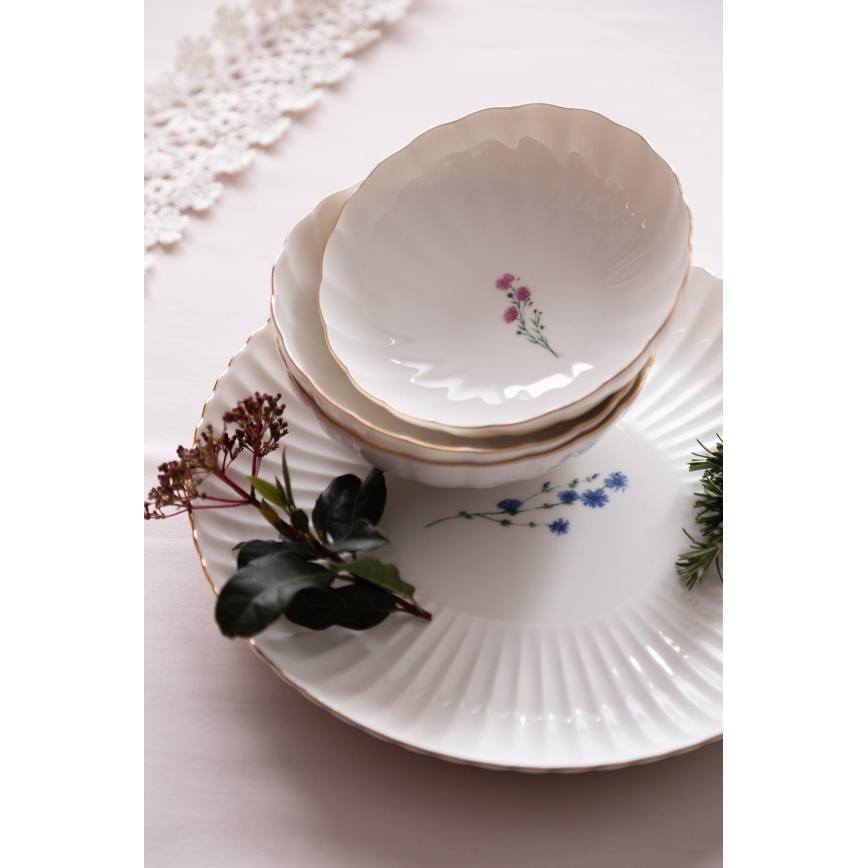 27-delni jedilni set, bela/zlata barva, porcelan