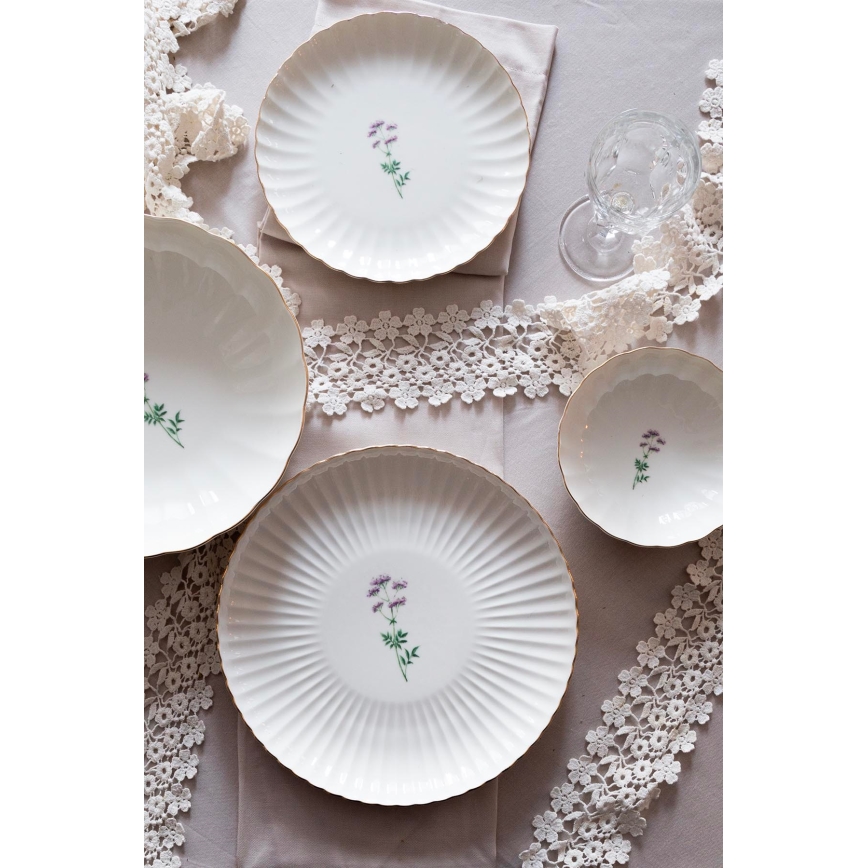 27-delni jedilni set, bela/zlata barva, porcelan
