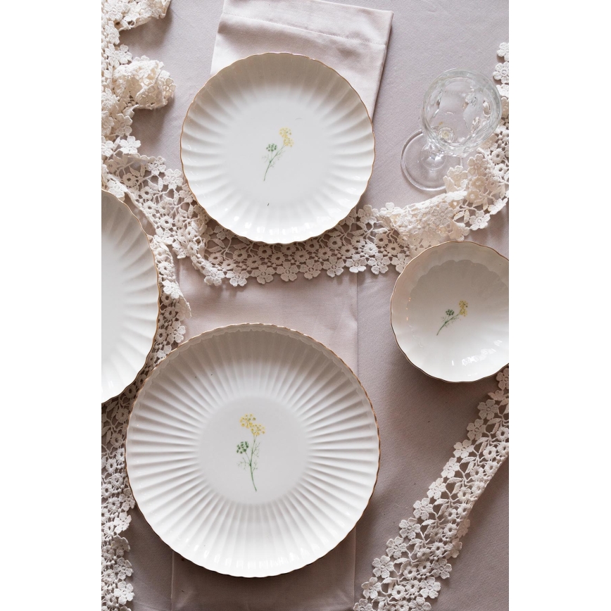 27-delni jedilni set, bela/zlata barva, porcelan