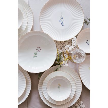 27-delni jedilni set, bela/zlata barva, porcelan
