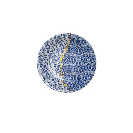 28-delni jedilni set v beli/zlati/modri barvi, iz porcelana