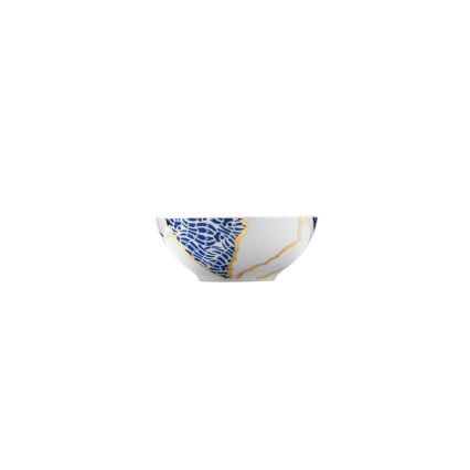 28-delni jedilni set v beli/zlati/modri barvi, iz porcelana