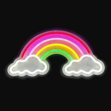 2Kids Toys - LED Neonska stenska dekoracija LED/USB mavrica z clouds