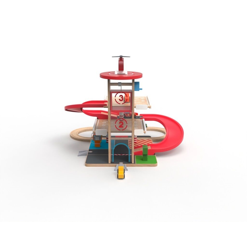 2Kids Toys - Lesena garaža z vlakom