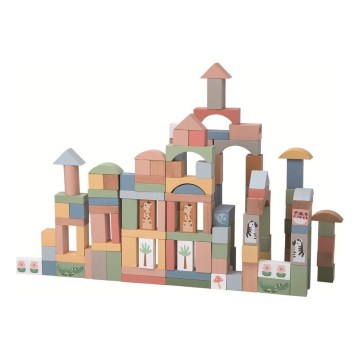 2Kids Toys - Leseni bloki Safari z živalmi 120 kom.