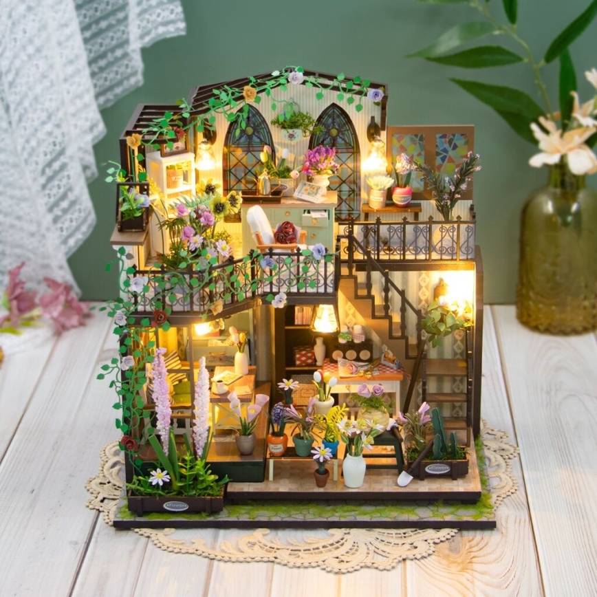 2Kids Toys - Miniatura hiške Darcyin cvetlični dom 2xAAA